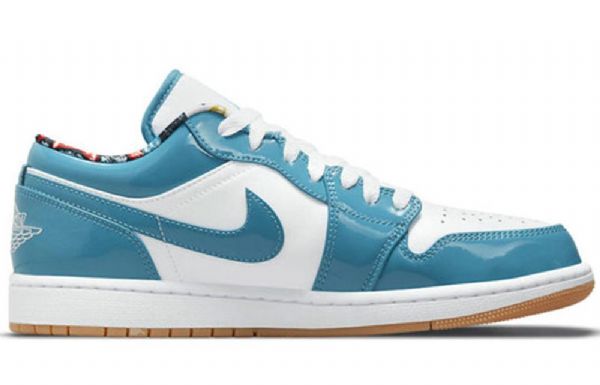 Nike Air Jordan 1 Low Tops Retro Basketball Sko Til Mænd Blå Hvid