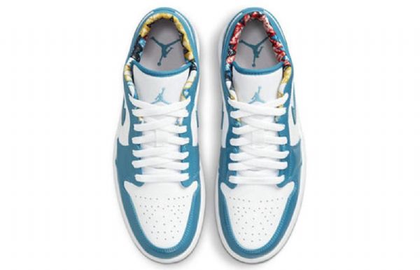 Nike Air Jordan 1 Low Tops Retro Basketball Sko Til Mænd Blå Hvid