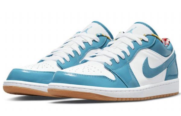 Nike Air Jordan 1 Low Tops Retro Basketball Sko Til Mænd Blå Hvid