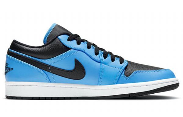 Nike Air Jordan 1 Low Tops Retro Basketball Sko Til Mænd Blå Sort
