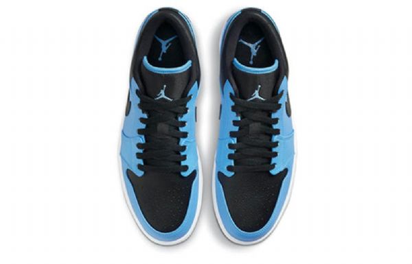 Nike Air Jordan 1 Low Tops Retro Basketball Sko Til Mænd Blå Sort