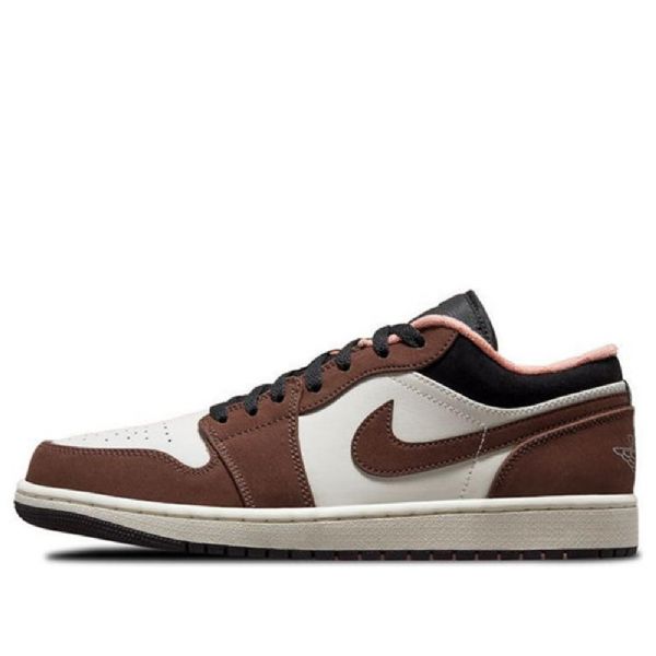 Nike Air Jordan 1 Low Tops Retro Basketball Sko Til Mænd Brun Hvid