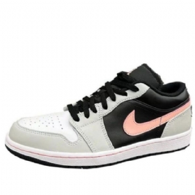Nike Air Jordan 1 Low Tops Retro Basketball Sko Til Mænd Grå Koral