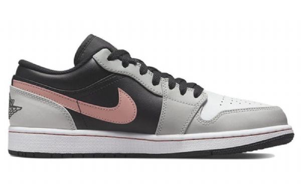 Nike Air Jordan 1 Low Tops Retro Basketball Sko Til Mænd Grå Koral