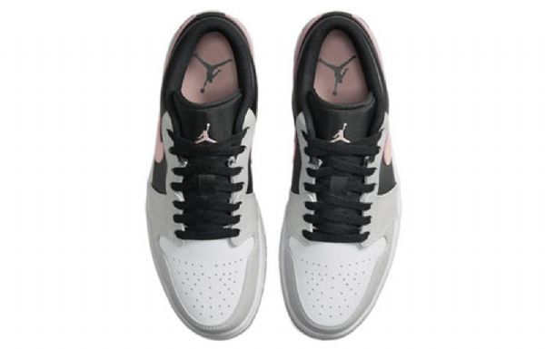 Nike Air Jordan 1 Low Tops Retro Basketball Sko Til Mænd Grå Koral