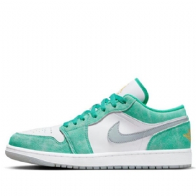 Nike Air Jordan 1 Low Tops Retro Basketball Sko Til Mænd Grøn Sort