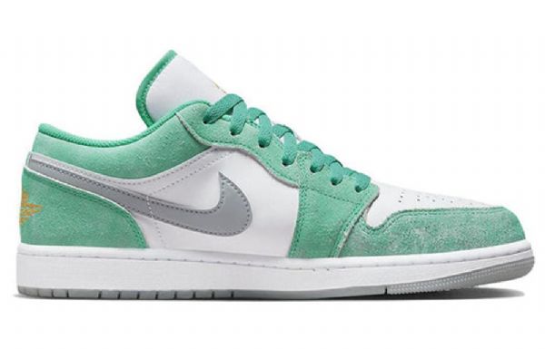 Nike Air Jordan 1 Low Tops Retro Basketball Sko Til Mænd Grøn Sort