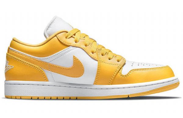 Nike Air Jordan 1 Low Tops Retro Basketball Sko Til Mænd Gul Hvid