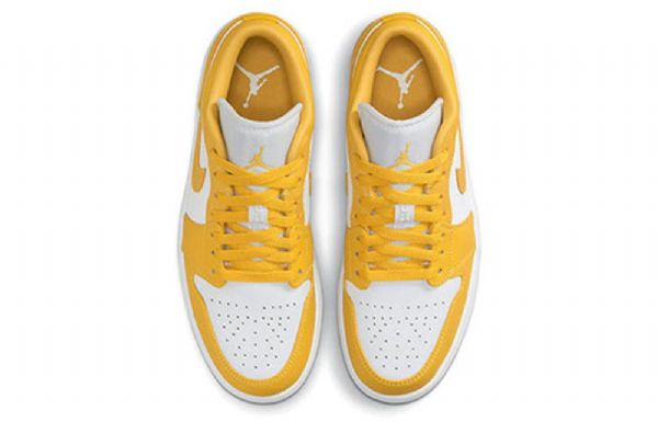 Nike Air Jordan 1 Low Tops Retro Basketball Sko Til Mænd Gul Hvid