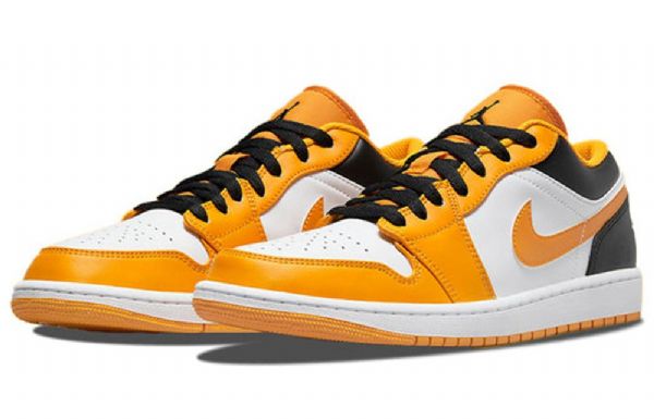 Nike Air Jordan 1 Low Tops Retro Basketball Sko Til Mænd Guld Hvid