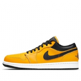 Nike Air Jordan 1 Low Tops Retro Basketball Sko Til Mænd Guld Sort