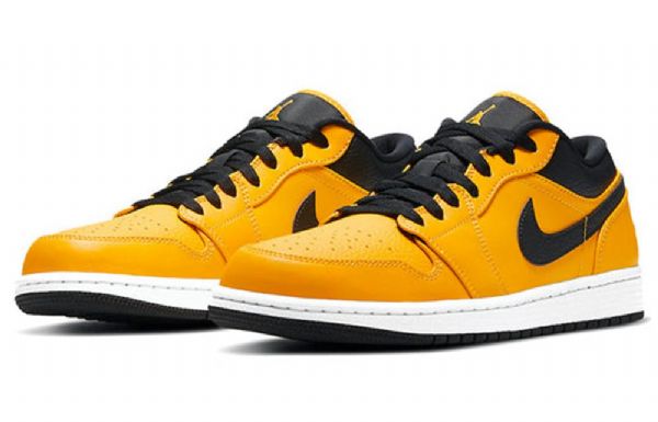 Nike Air Jordan 1 Low Tops Retro Basketball Sko Til Mænd Guld Sort