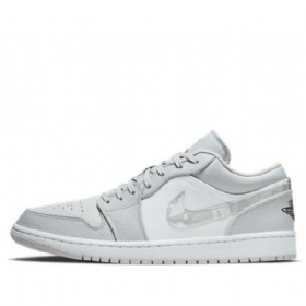 Nike Air Jordan 1 Low Tops Retro Basketball Sko Til Mænd Hvid Camouflage