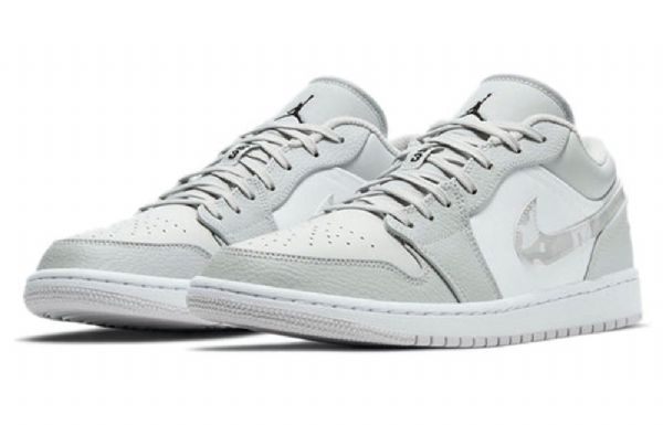 Nike Air Jordan 1 Low Tops Retro Basketball Sko Til Mænd Hvid Camouflage