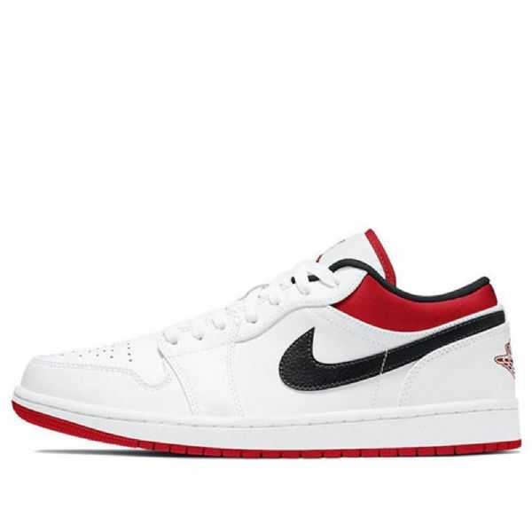 Nike Air Jordan 1 Low Tops Retro Basketball Sko Til Mænd Hvid Rød