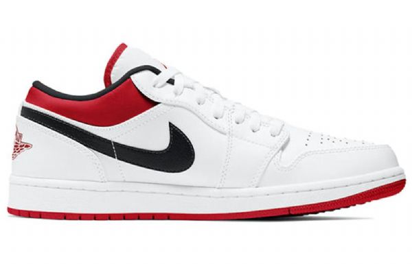 Nike Air Jordan 1 Low Tops Retro Basketball Sko Til Mænd Hvid Rød
