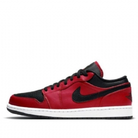 Nike Air Jordan 1 Low Tops Retro Basketball Sko Til Mænd Rød Sort