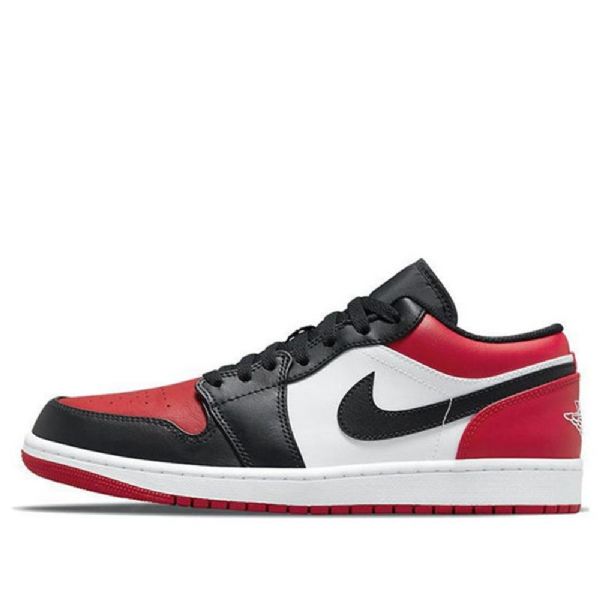 Nike Air Jordan 1 Low Tops Retro Basketball Sko Til Mænd Rød Sort Hvid