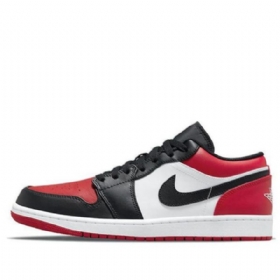 Nike Air Jordan 1 Low Tops Retro Basketball Sko Til Mænd Rød Sort Hvid