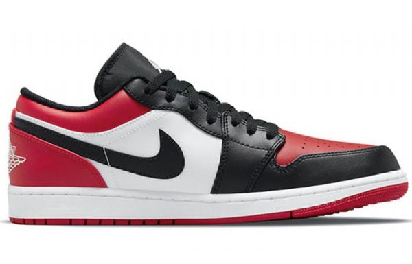 Nike Air Jordan 1 Low Tops Retro Basketball Sko Til Mænd Rød Sort Hvid