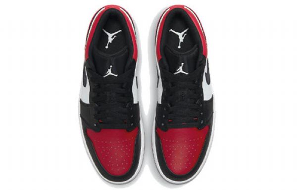 Nike Air Jordan 1 Low Tops Retro Basketball Sko Til Mænd Rød Sort Hvid