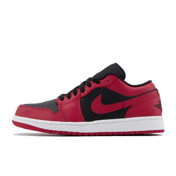 Nike Air Jordan 1 Low Tops Reverse Wide Sko Til Mænd Rød Hvid