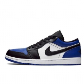 Nike Air Jordan 1 Low Tops Royal Toe Sko Til Mænd Blå Sort