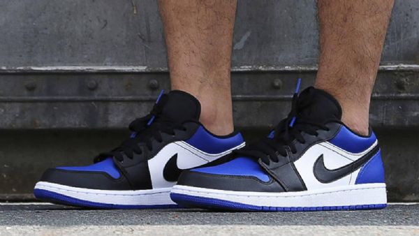 Nike Air Jordan 1 Low Tops Royal Toe Sko Til Mænd Blå Sort