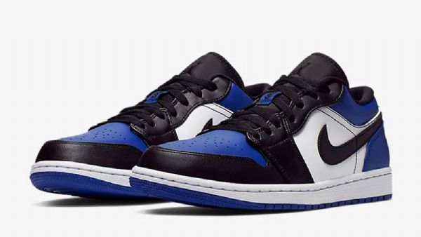 Nike Air Jordan 1 Low Tops Royal Toe Sko Til Mænd Blå Sort
