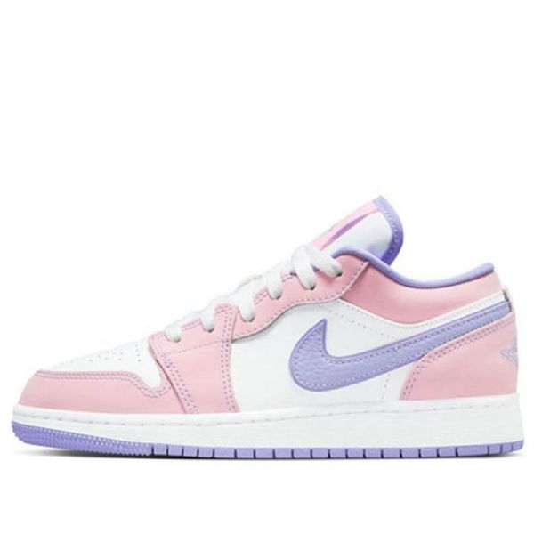Nike Air Jordan 1 Low Tops Se Gs Basketball Sko Til Mænd Lyserød Lilla