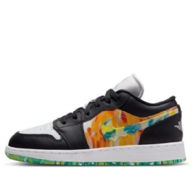 Nike Air Jordan 1 Low Tops Se Gs Basketball Sko Til Mænd Sort Hvid