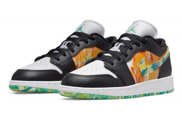 Nike Air Jordan 1 Low Tops Se Gs Basketball Sko Til Mænd Sort Hvid