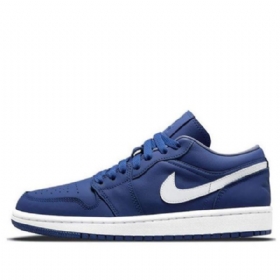 Nike Air Jordan 1 Low Tops Se Retro Basketball Sko Til Damer Deep Royal Blå Blå