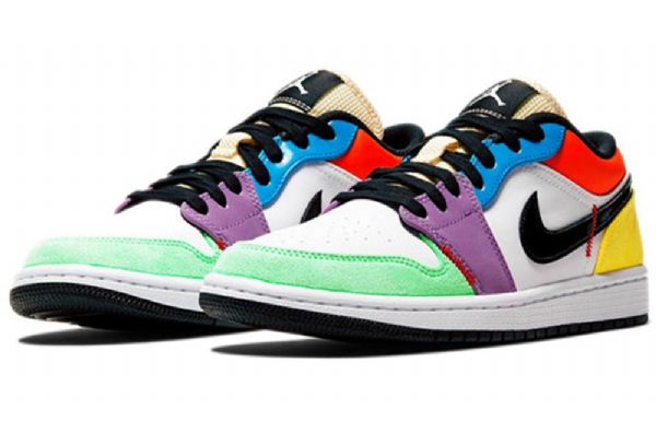 Nike Air Jordan 1 Low Tops Se Retro Basketball Sko Til Damer Flerfarvet