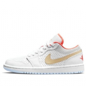 Nike Air Jordan 1 Low Tops Se Retro Basketball Sko Til Damer Hvid
