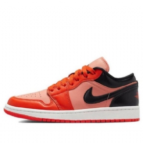 Nike Air Jordan 1 Low Tops Se Retro Basketball Sko Til Damer Orange Sort