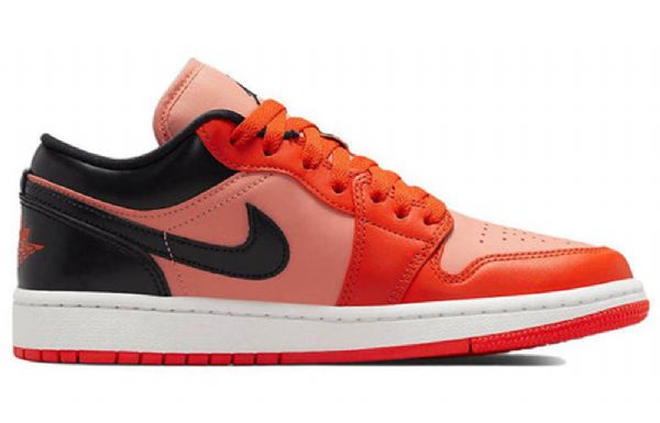 Nike Air Jordan 1 Low Tops Se Retro Basketball Sko Til Damer Orange Sort