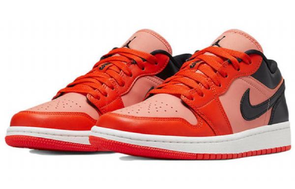 Nike Air Jordan 1 Low Tops Se Retro Basketball Sko Til Damer Orange Sort