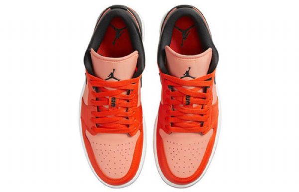 Nike Air Jordan 1 Low Tops Se Retro Basketball Sko Til Damer Orange Sort