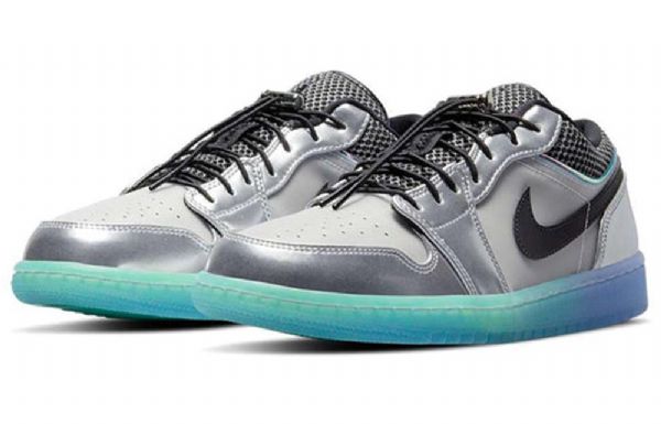 Nike Air Jordan 1 Low Tops Se Retro Basketball Sko Til Damer Sølv