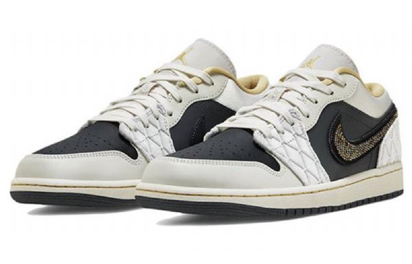 Nike Air Jordan 1 Low Tops Se Retro Basketball Sko Til Mænd Khaki Sort