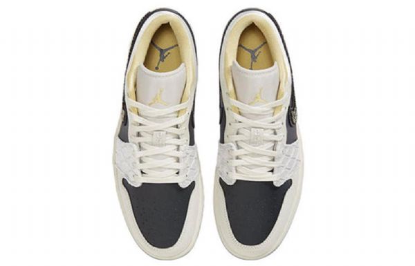 Nike Air Jordan 1 Low Tops Se Retro Basketball Sko Til Mænd Khaki Sort