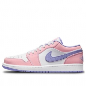 Nike Air Jordan 1 Low Tops Se Retro Basketball Sko Til Mænd Lyserød Lilla