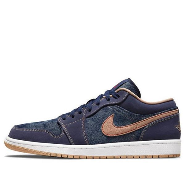 Nike Air Jordan 1 Low Tops Se Retro Basketball Sko Til Mænd Mørkeblå Blå