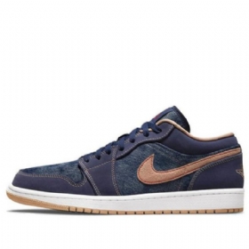 Nike Air Jordan 1 Low Tops Se Retro Basketball Sko Til Mænd Mørkeblå Blå