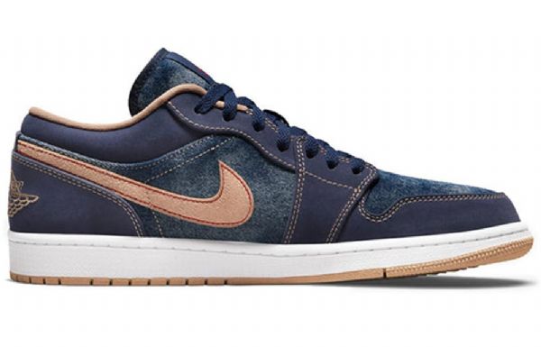 Nike Air Jordan 1 Low Tops Se Retro Basketball Sko Til Mænd Mørkeblå Blå