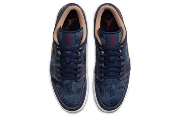 Nike Air Jordan 1 Low Tops Se Retro Basketball Sko Til Mænd Mørkeblå Blå