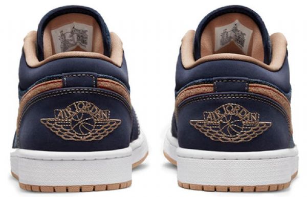 Nike Air Jordan 1 Low Tops Se Retro Basketball Sko Til Mænd Mørkeblå Blå