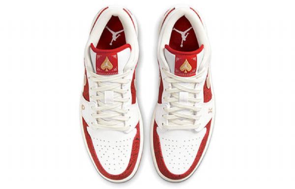 Nike Air Jordan 1 Low Tops Se Retro Basketball Sko Til Mænd Rød Hvid