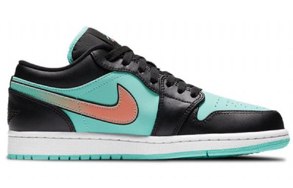 Nike Air Jordan 1 Low Tops Se Retro Basketball Sko Til Mænd Sort Turkis